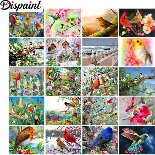Dispaint "Animal bird flower" Diamond Painting 5D Full Square/Round Drill Home Decor DIY Diamond Embroidery Cross Stitch