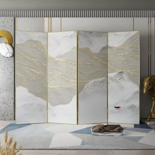 Light luxury metal screen partitions the living room, enter the house, block the entrance, restaurant, hotel, foldable screen