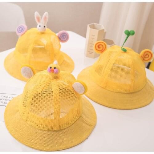 Summer baby hat net hat childrens sunshade sun hat boys and girls cute thin summer mesh fisherman hat
