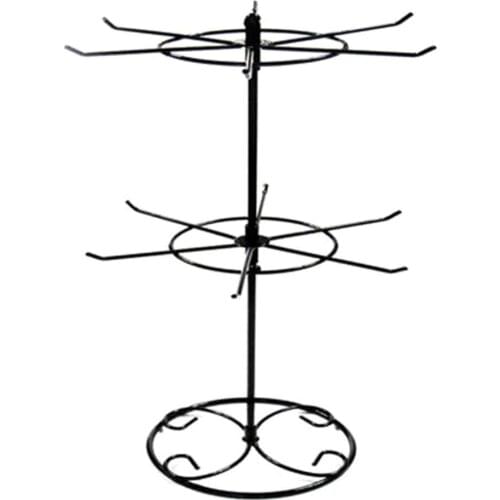 50%HOT 2 Tiers Rotating Detachable Metal Necklace Bracelet Jewelry Display Rack Stand