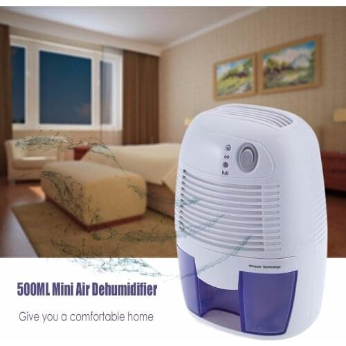 Mini Home Dehumidifier Air Dryer Moisture Absorber 250ml/D Electric Cooling Dryer 500ML Capacity for Home Bedroom Kitchen Office