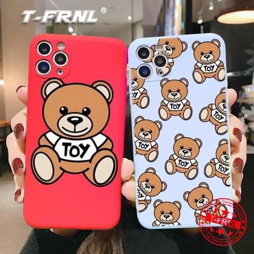 Cartoon cute Bear Phone Case For iPhone XR X 7 8 Plus 12 Mini 11 Pro XS Max multiple colour Soft Cover for Coque iPhone 12 case