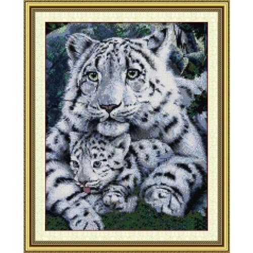 Tiger mother care little tiger cross stitch kit printing embroidery 14ct 11ct handmade DIY needlework embroidery decorative pain