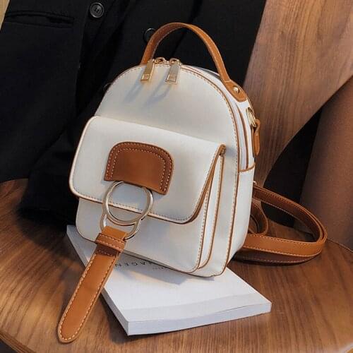 2021 New Womens Small Backpacks Fashion PU Leather Backpack Trend Shoulders Bag Korean Version College Wind Girl Backpack