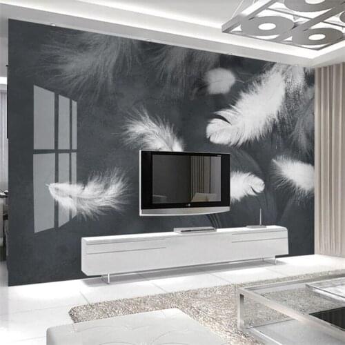 Custom wallpaper 3d modern minimalist white feather обои TV background wall living room bedroom restaurant decoration painting