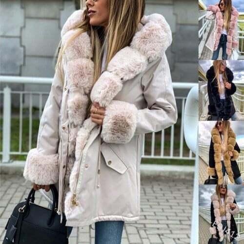 Ladies Thicken Hooded Coat Women Slim With Big Fur Collar Outerwear Autumn Winter Jacket Women Coat Parkas Female
