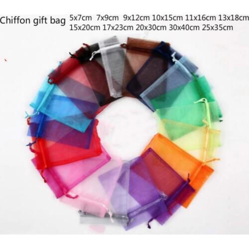 10pcs/lot (11 Sizes) Organza Gift Bags Wedding Birthday Party Candy Chocolate Bags Christmas Halloween Gift Box Packaging Bags