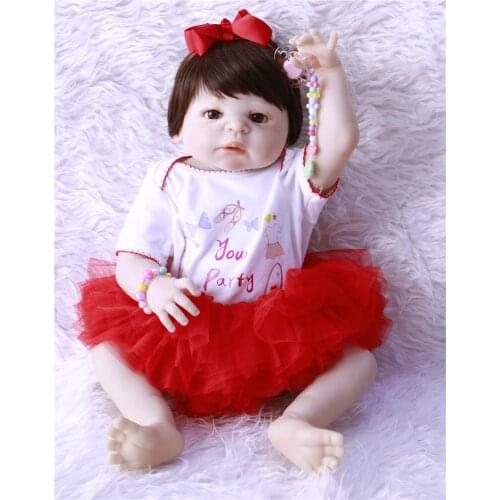 55CM full Silicone reborn baby doll toys for girl, lifelike reborn babies play house toy birthday gift girl brinquedos bonecas