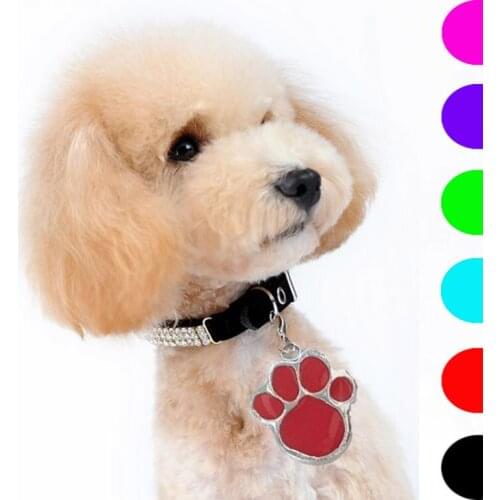 Custom Dog Tag Engraved Pet Dog Collar Accessories Personalized Cat Puppy ID Tag Stainless Steel Paw Name Tags Pendant Anti-lost