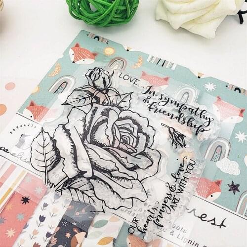 9X9CM Flowers Rose Clear Stamps Transparent Seal Silicone Seal TPR Christmas Wedding Roller Stamps DIY Scrapbook Album Card