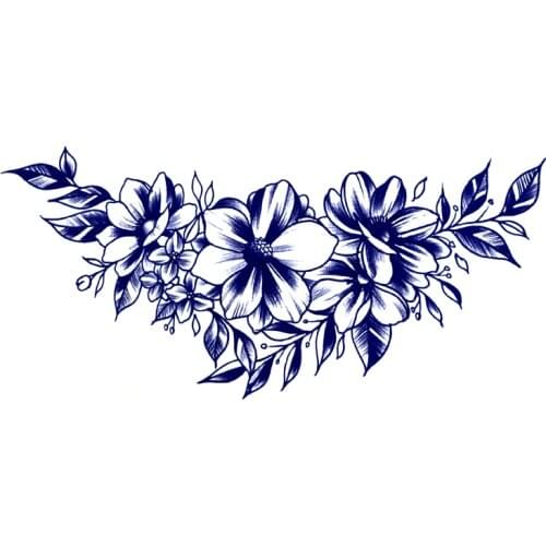 Rose and orchid Flower lasts 15 days tattoo Waterproof Temporary Tattoos Men Flash Tatoo Sleeves tattoo Fake Tattoo For back