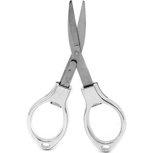 Stainless Steel Mini Folding Scissors Keychain Fishing Scissor Cutter Camping
