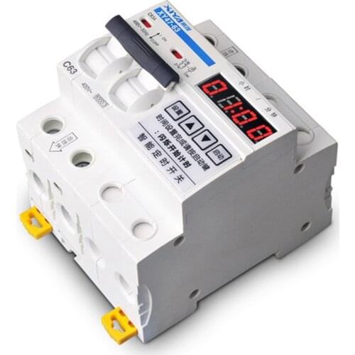 63A 12000W Circuit Breaker with Timing Countdown Control Time Function MCB 0-99 Hours 59 Minutes Timer Switch