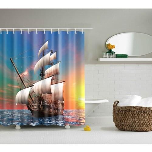Oil painting print Shower Curtain Long 180x200cm Waterproof polyester blackout 3D print Bath curtain for bathroom curtain
