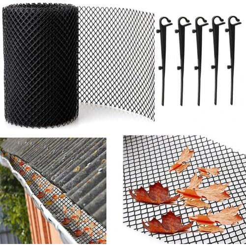 1 Set Drain Cover Mesh Reduce Overflow Protective Clogging-proof Plastic Gutter Guard Mesh Protector for Garden
