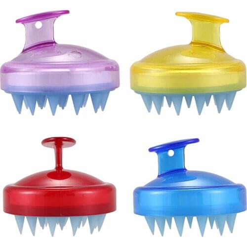 1 Pcs Spa Slimming Massage Brush Silicone Head Body Shampoo Scalp Massage Brush Comb Hair Washing Comb Shower Bath Brush Props