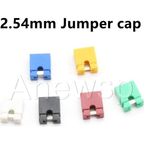 100PCS 2.54mm Pitch Jumper cap/short circuit cap spacing & Headers & Wire Housings Black yellow white green red blue