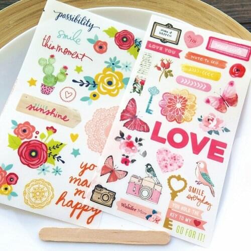 2pc Lovely Tape Rub On set for Scrapbooking DIY Projects/Photo Album/Card Making Crafts