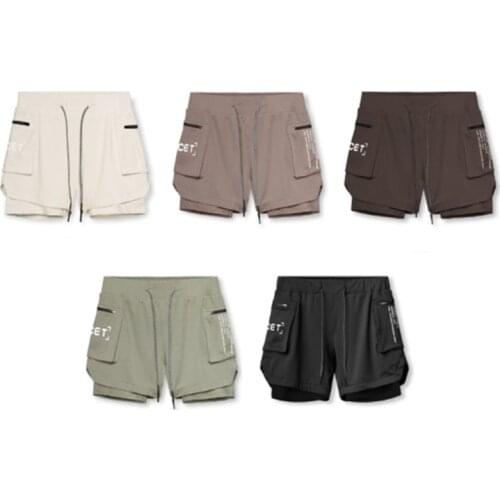 2021 Camo Running Shorts Men 2 In 1 Double-deck Quick Dry GYM Sport Shorts Fitness Jogging Workout Shorts Men Sports Short Pants