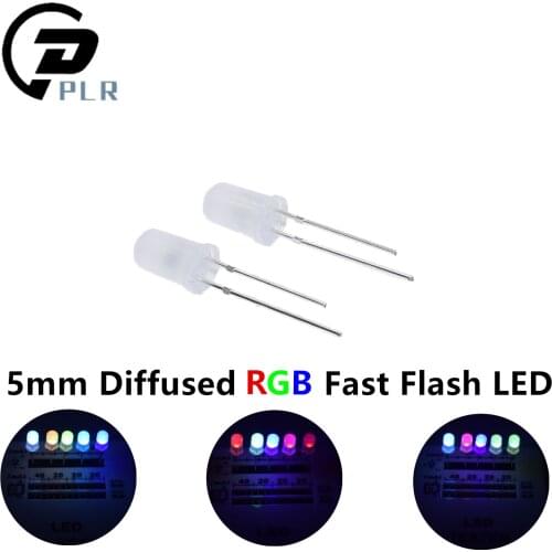 500PCS 5mm Diffused RGB Rainbow Fast/Slow Flashing Flash Red Green Blue LED Leds 0001