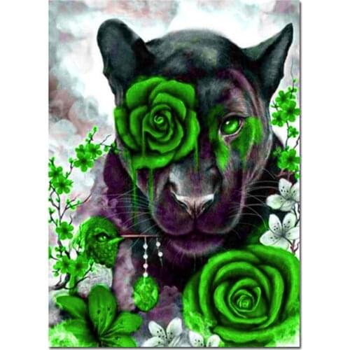 5d Diamond Painting Animal Diy Puzzle Embroidery Rose Panther Full Square Handmade Cross Stitch Kits Rhinestones Home Decor