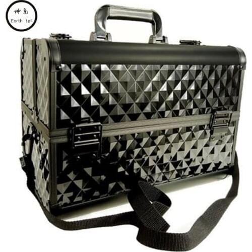 Aluminium PVC Nail Toolbox Make Up Beauty Case Cosmetic Bag Multi Tiers Lockable Jewelry Box Gift Travel Suitcase Shoulder Bags