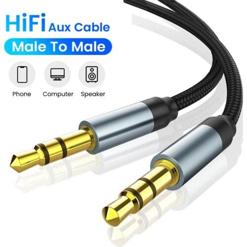 3.5mm Jack Audio Cable Male to Male Gold Plated Plug Weave Audio Aux Cable For Car Headphone Speaker Laptop Wire AUX Cord