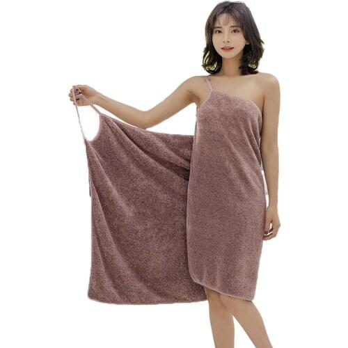 Polyester Nylon Coral Velvet Sling Bath Towel Women Can Wear Absorb Water And Thicken Travel Seaside Products Swimming Pool Home