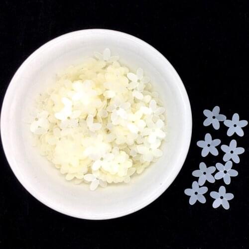 Paillettes10mm Matt White Flower Loose Sequins Craft Garment Sewing Embellishment Findings DIY Accessories Decoration 400pcs 20g