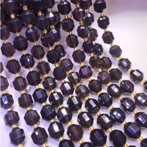 Natural Smoky quartz faceted spacer loose beads DIY for jewelry making bracelet necklace perles semi precious design