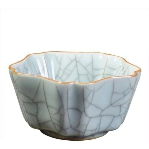 Kiln opening Celadon Tea Bowl Cracked glaze crackle tea cup geyao Porcelain coffee cup Celadon Crackle Teacup Accessories