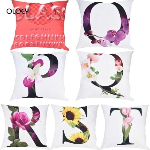Polyester Letter Print Pillow Case Home Bedroom Office Hotel Car Seat Car Decoration Pillow Case Wedding Personality Gift45x45cm