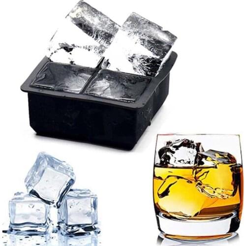 Black Silicone Small 4 Hole Square 4 Grid Ice Grid Mold Four Holes Square Ice Grid Ice Maker