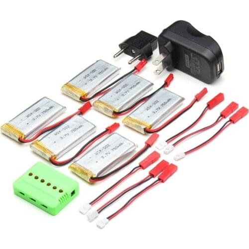 EBOYU 3.7V 750MAH 25C Lipo Battery & Charger For H12C DFD F181 MJX X400 RC Quadcopter Drone