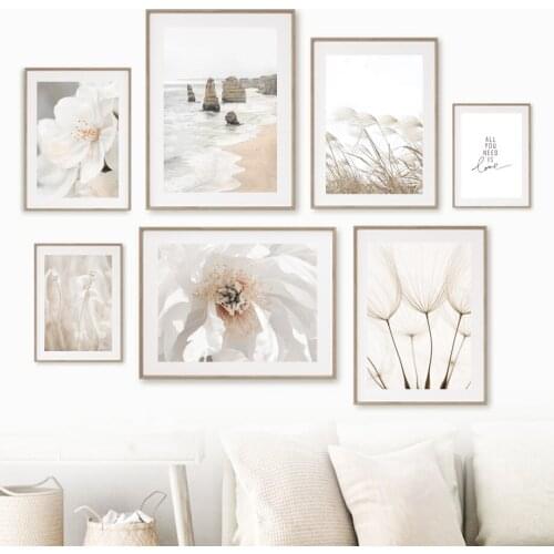 Reed Flower Dandelion Beach Ocean Quote Wall Art Canvas Painting Nordic Posters And Prints Wall Pictures For Living Room Decor