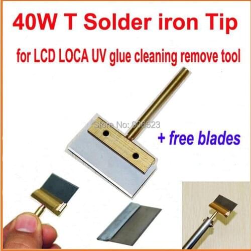 Free shipping LOCA UV Glue Clean Tool 40W T Solder Iron Tip with Blade for Glue Remove Tool