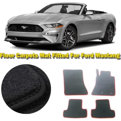 Custom Fit Solid Nylon Auto Odorless Front+Rear All Weather Car Floor Mats Liner Protection Carpets For LH/RH Ford Mustang 15-20