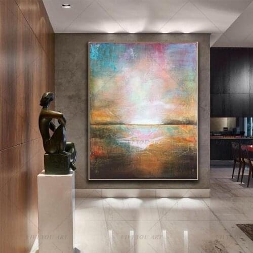 Colorful Modern canvas painting abstract big size wall art Living room decoration pictures canvas Handwork home decor