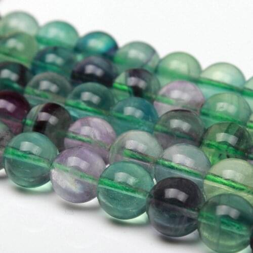 Natural Round AA Rainbow Fluorite Gemstone Loose Beads 4 6 8 10 12mm For Necklace Bracelet DIY Jewelry Making 15inch Strand
