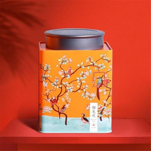 1pcs Square Candy Sealed Cans Box Flower Design Metal Sugar Coffee Tea Tin Jar Container Storage