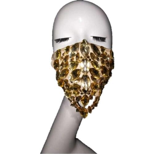 Fashion Gold Silver Red Stones Masks Sexy Diamond Venetian Mask Performance Show Wear Costume Rhinestones Dance Masks