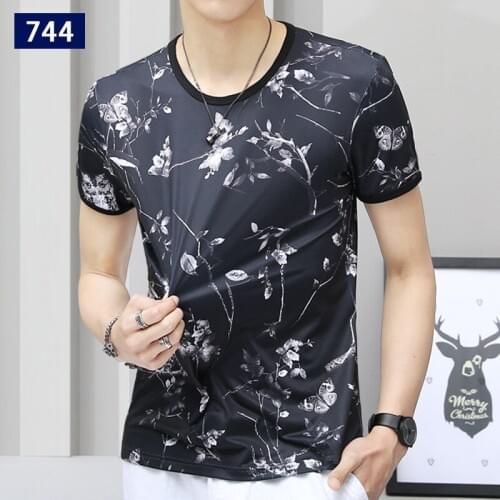 Add fertilizer to increase the size of mens summer ice silk short-sleeved T-shirt men loose thin section