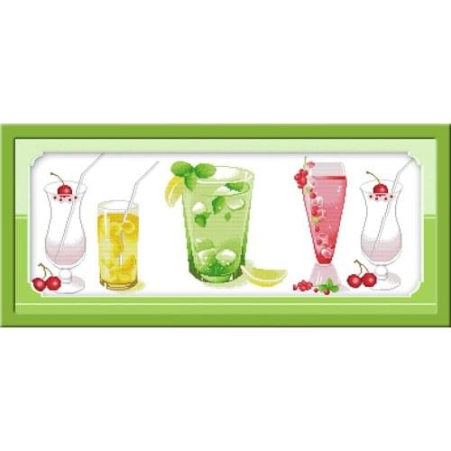 Fall in love with fruits cross stitch kit counted stamped fabric 14ct 11ct hand embroidery DIY handmade needlework supplies bag