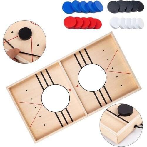 1 Set Fun 2 in 1 Table Hockey Board Game for Adults Kids Desktop Battle Chess Catapult Interactive Sports Home Party Games