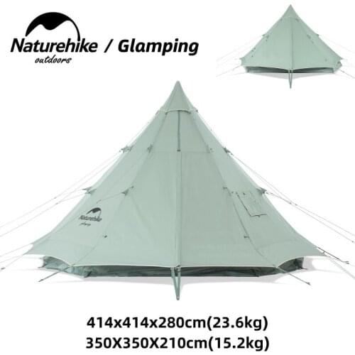 Naturehike Glamping Cotton Pyramid Large Tent Camping Tent Hike Brighten Luxury Space Breathable Waterproof NH20ZP004 NH20ZP005