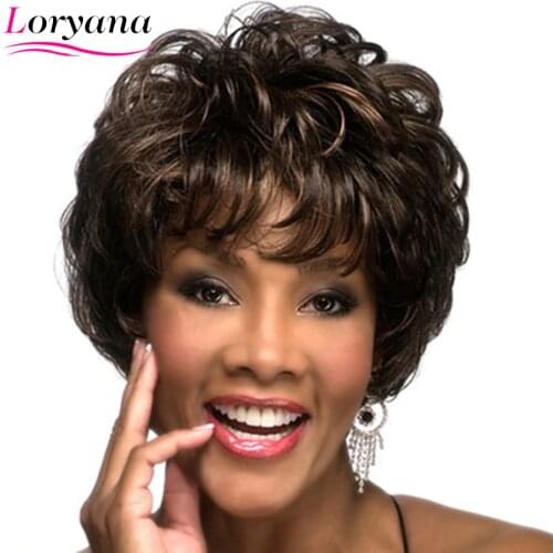 Loryana Short Synthetic Hair Wigs for Women Wig Dark brown Average Size Fasthion short wig