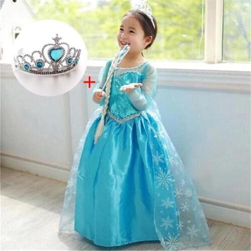 Halloween Dresses for Girls Cosplay Costume Princess Costume Dress Birthday Party 3 10T Kids Children Clothing With Party Crown
