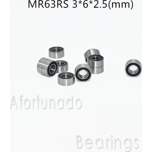 MR63RS 3*6*2.5(mm) 10pieces free shipping bearing ABEC-5 Rubber Sealed Miniature Mini Bearing free shipping MR MR63RS