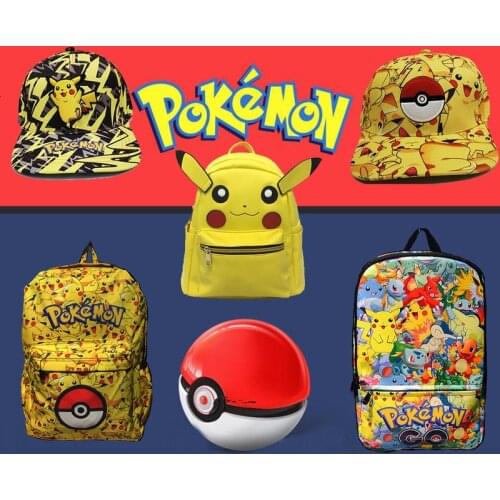 Pokemon Pikachu School Bags Backpacks Pikachu Anime Figures Kids Adult Bags Big Capacity Travel Bag Girls Boys Christmas Gifts