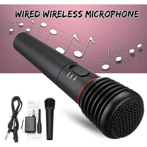 1pc 2in1 Professional Wired Wireless Handheld Microphone Dynamic Cordless Mic for Ktv Karaoke Party Recording Speaking Stage